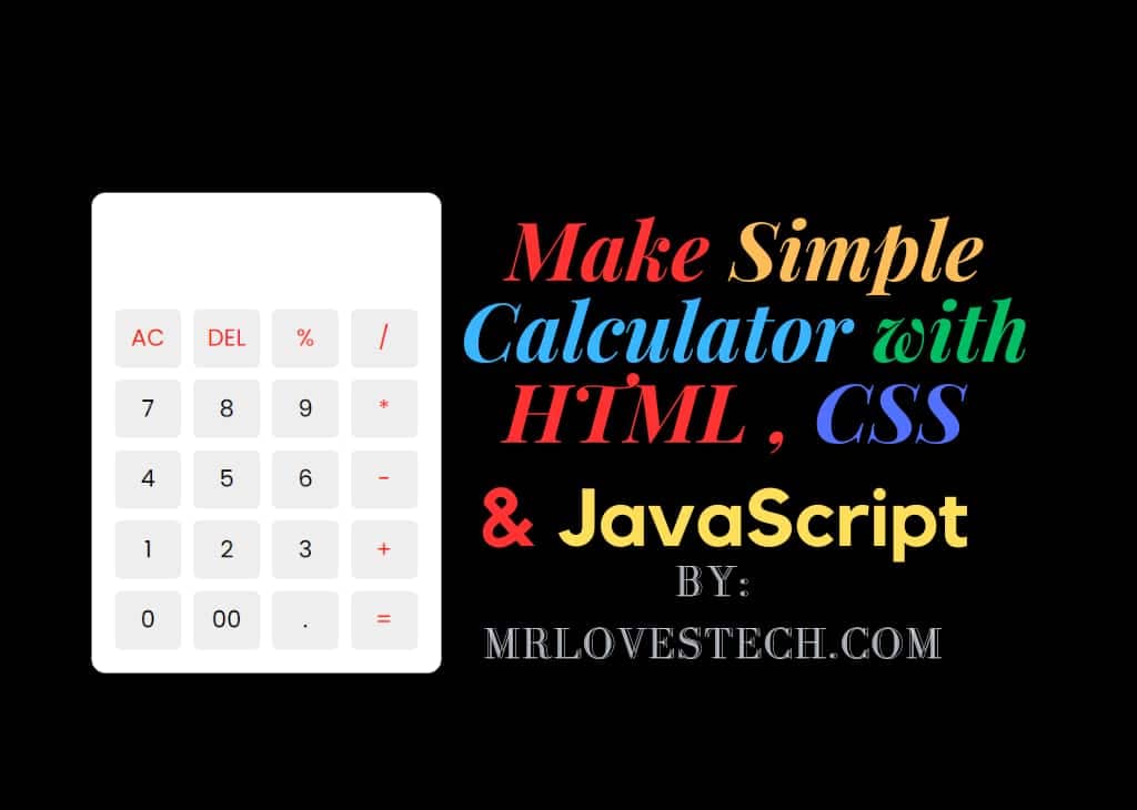 Make Simple Calculator with HTML, CSS & JavaScript using Simple Codes ...